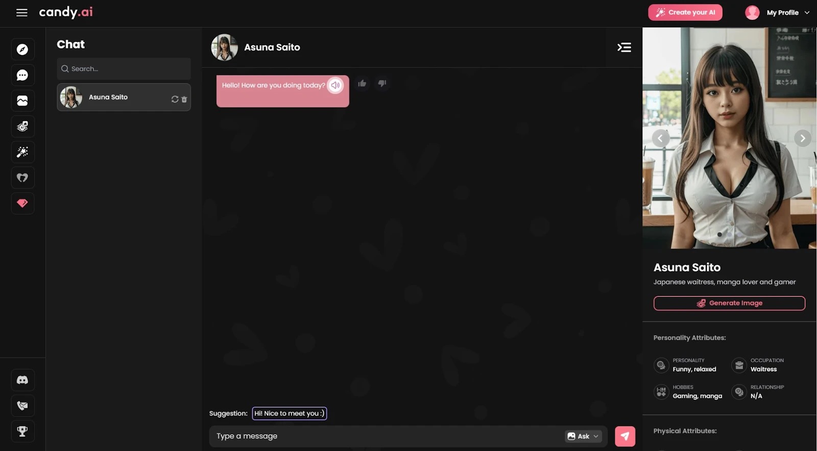 Candy AI app screenshot