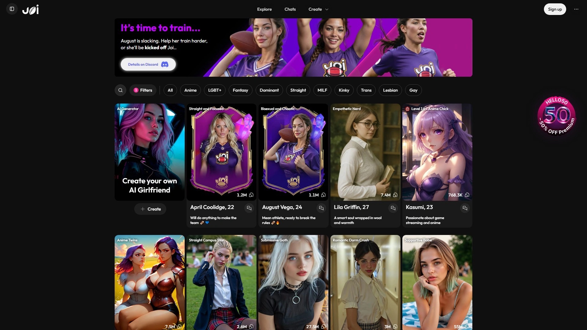 Joi AI app screenshot